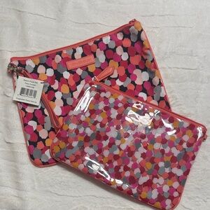 Vera Bradley Beach Pouch - Cosmetic Bag Set. Pixie Confetti